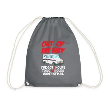 Lieferfahrer -Outfit -Witz -Lieferwagen Design - Turnbeutel - Grau - Vorne