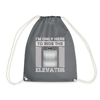 Elevator f I'm just here to ride the elevator - Drawstring Bag - grey - Front