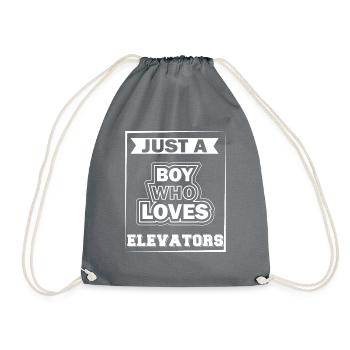 Elevator Button Just a boy who loves elevator - Drawstring Bag - grey - Front