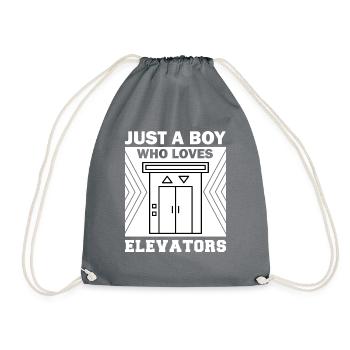 Elevator Button Just a boy who loves elevator - Drawstring Bag - grey - Front