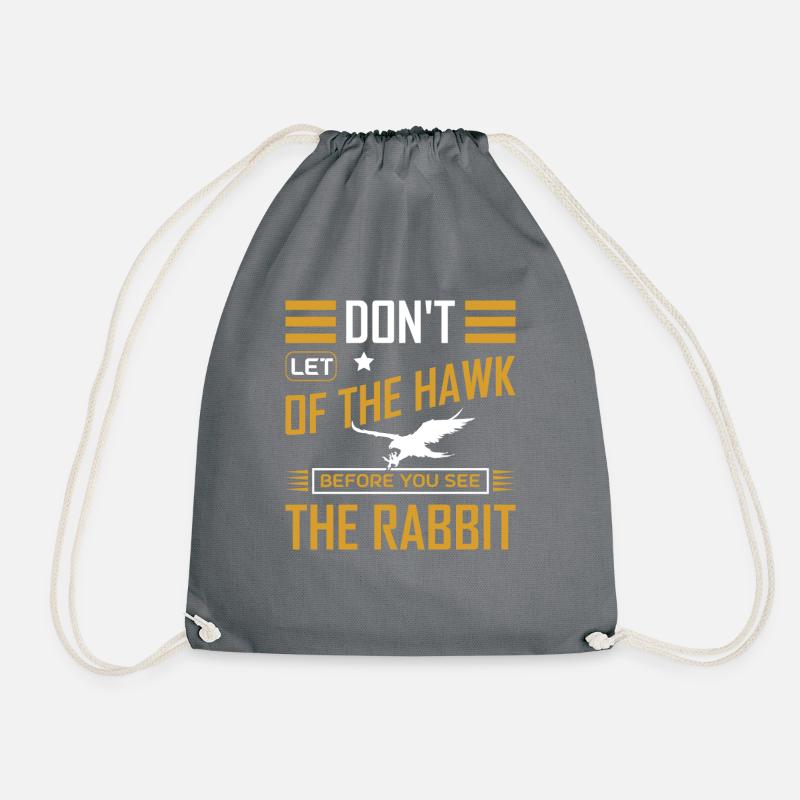 Falconer Falconry Falcon Ornithology Falcon - Drawstring Bag - grey