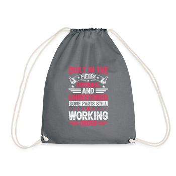 Built In Fifties 50's Birthday - Drawstring Bag - grey - Front