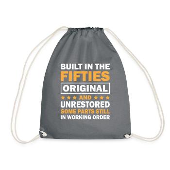 Built In Fifties 50's Birthday - Drawstring Bag - grey - Front