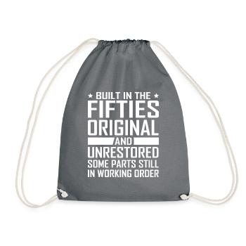 Built In Fifties 50's Birthday - Drawstring Bag - grey - Front