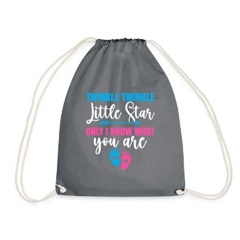 Fête de révélation de genre Baby Shower Little Star - Sac de sport léger - gris - Devant