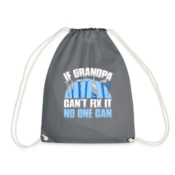 If grandpa can't fix it - Drawstring Bag - grey - Front