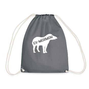 Ex-Mormon Tapir Horse LDS Exmo - Drawstring Bag - grey - Front