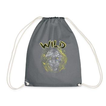 Tigre sauvage Big Cat Tête de tigre - Sac de sport léger - gris - Devant