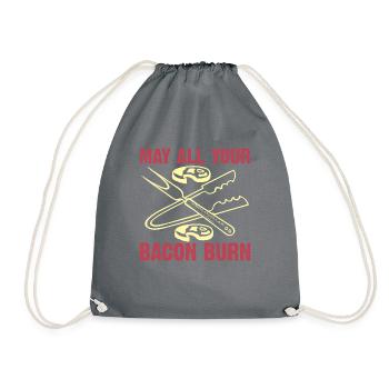 May all your bacon BBQ crickets burn - Drawstring Bag - grey - Front