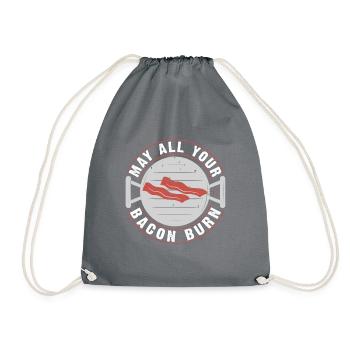 May all your bacon BBQ crickets burn - Drawstring Bag - grey - Front