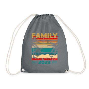 Family Hawaii Vacation 2023 Beach In Hawaii - Drawstring Bag - grey - Front