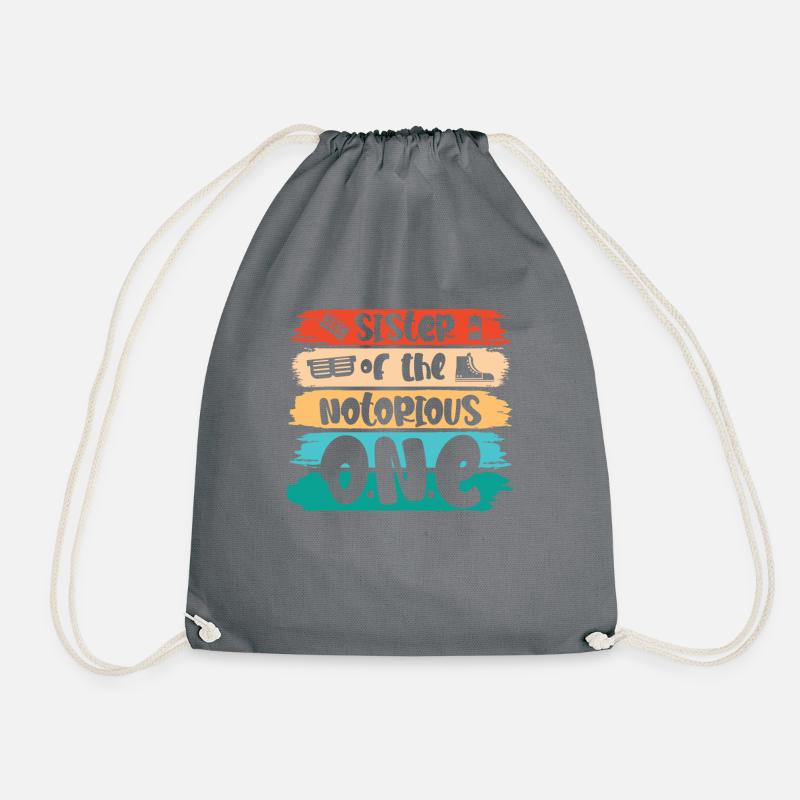 Funny old-school hip-hop sister - Drawstring Bag - grey
