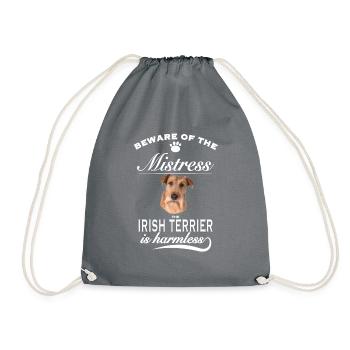 Beware of the mistress, harmless irischer Terrier - Turnbeutel - Grau - Vorne