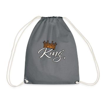Couronne avec lettrage King - Sac de sport léger - gris - Devant