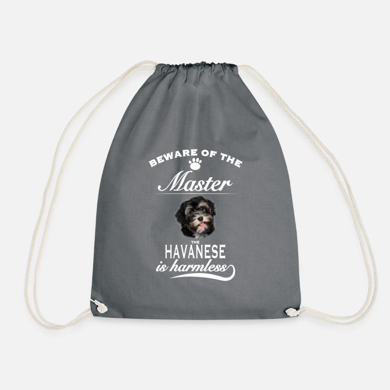 Beware of the master, harmless Havanese Havaneser - Turnbeutel - Grau