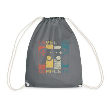 20 Geburtstag Gamer Level 20 complete Vintage - Turnbeutel - Grau - Vorne