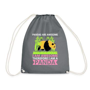 Pandas sind toll Pander Design für Kinder - Turnbeutel - Grau - Vorne