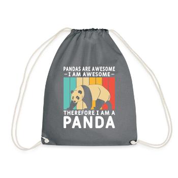Pandas sind toll Pander Design für Kinder - Turnbeutel - Grau - Vorne