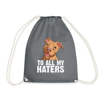 Pitbull All My Haters PitbullDog Lovers - Drawstring Bag - grey - Front