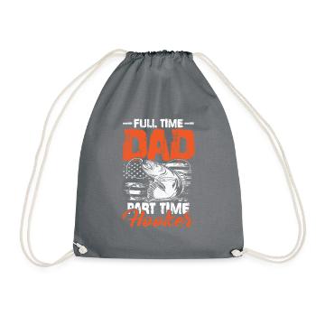 Papa Angeln Kleidung Vatertagsgeschenk - Turnbeutel - Grau - Vorne