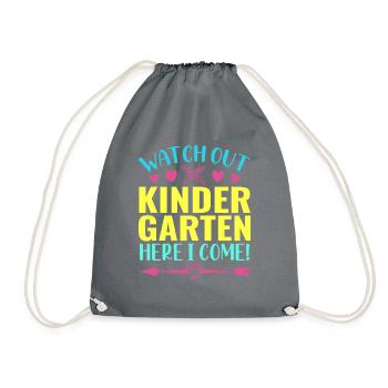 Kindergarten Kindergärtner Lehrer Regenbogenfarben - Turnbeutel - Grau - Vorne