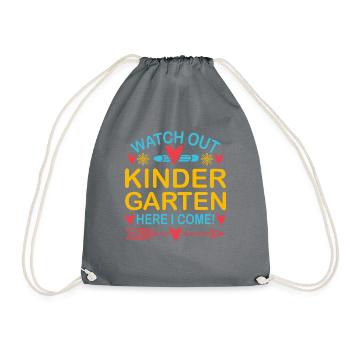 Kindergarten Kindergärtner Lehrer Regenbogenfarben - Turnbeutel - Grau - Vorne