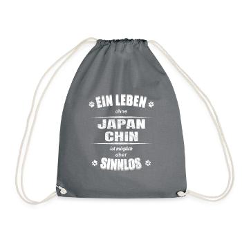 Ein Leben ohne Hund ist Sinnlos - Japan Chin - Turnbeutel - Grau - Vorne
