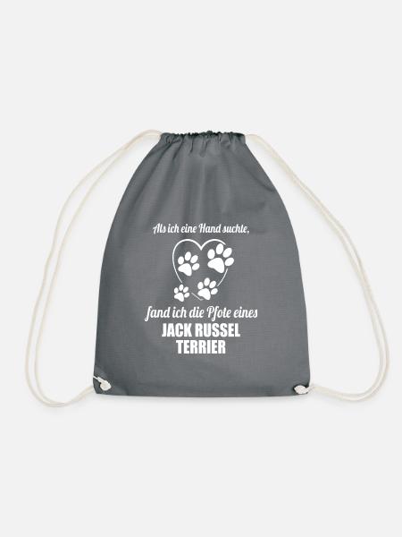 Hand & Pfote - Spruch - Jack Russel Terrier - Turnbeutel - Grau