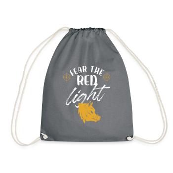 Fear the red light hog hunting - Drawstring Bag - grey - Front