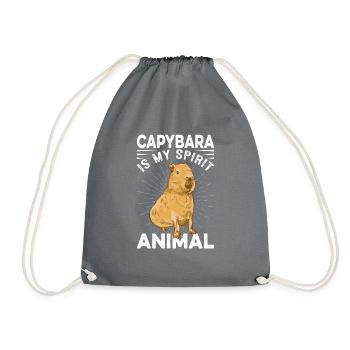 Capybara rodent capybara capybara - Drawstring Bag - grey - Front