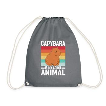 Capybara rodent capybara capybara - Drawstring Bag - grey - Front