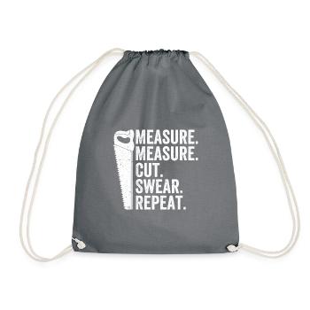 Wood turning, wood turners, carpenters, carpenters - Drawstring Bag - grey - Front