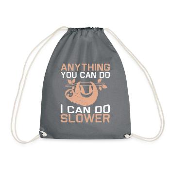 Sloth Sleep Saying - Drawstring Bag - grey - Front