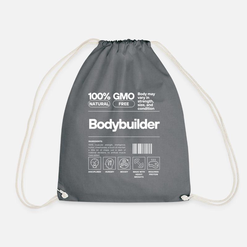 Bodybuilder - Turnbeutel - Grau