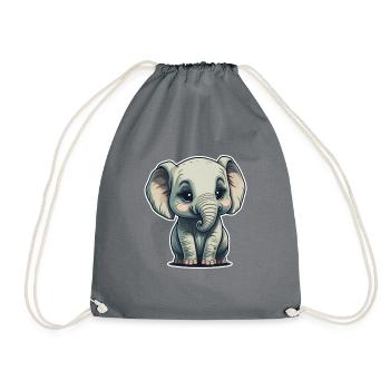 Süsser Baby Elefant Elephant - Turnbeutel - Grau - Vorne
