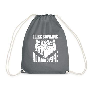 Bowling Bowling Club Skittles Club Bowling Bowler - Drawstring Bag - grey - Front