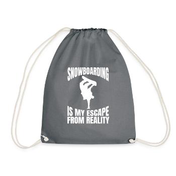 Snowboardfahrer Geschenk Snowboardsport Snowboard - Turnbeutel - Grau - Vorne