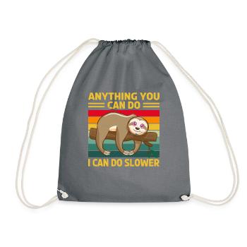 Sloth Sleep Saying - Drawstring Bag - grey - Front