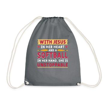 Jésus dans ton cœur Athlètes lanceurs de softball - Sac de sport léger - gris - Devant
