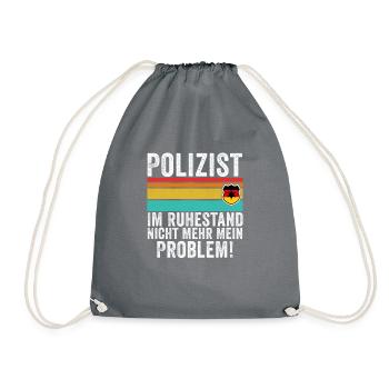 Polizist Im Ruhestand Nicht Mehr Mein Problem - Turnbeutel - Grau - Vorne