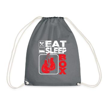 Eat Sleep Box - Boxen Liebhaber Fitnessstudio Boxer Kickboxen - Turnbeutel - Grau - Vorne