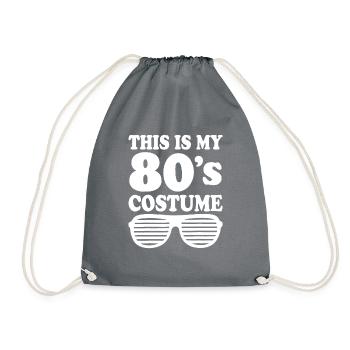 This is my 80's costume tee outfit gift eighties r - Drawstring Bag - grey - Front