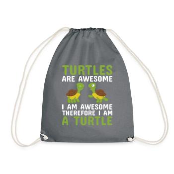 Turtles -Sea Turtle -Hawaiian - Drawstring Bag - grey - Front