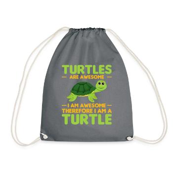 Turtles -Sea Turtle -Hawaiian - Drawstring Bag - grey - Front