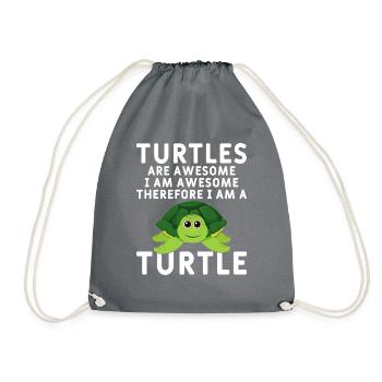 Turtles -Sea Turtle -Hawaiian - Drawstring Bag - grey - Front
