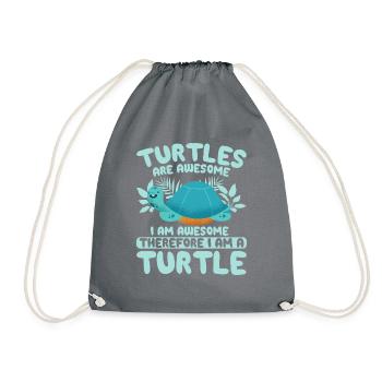 Turtles -Sea Turtle -Hawaiian - Drawstring Bag - grey - Front
