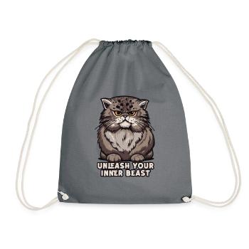 Entfesselt Ihr Inneres Biest -Owl -Design - Turnbeutel - Grau - Vorne
