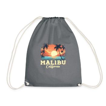 70er 80er In Der Kalifornischen Stadt Malibu - Turnbeutel - Grau - Vorne