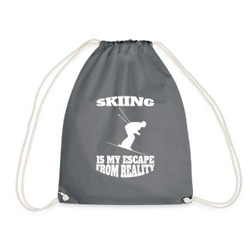 Skier Skiing Skiing Outfit Ski Design - Drawstring Bag - grey - Front