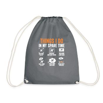Drôles D’avions Choses Je Fais Pendant Mon Temps Libre Rétro - Sac de sport léger - gris - Devant